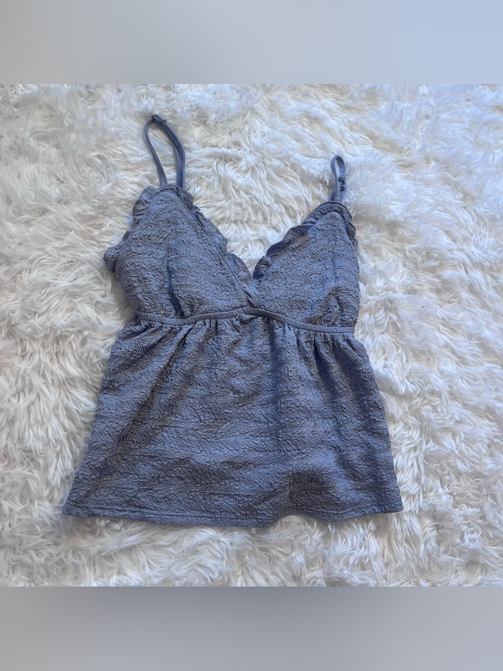 🍟y2k periwinkle blue babydoll top small - Picture 2 of 8